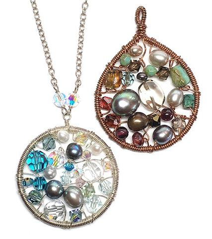 Beaded Web Pendant: Prereq: Wire Basics