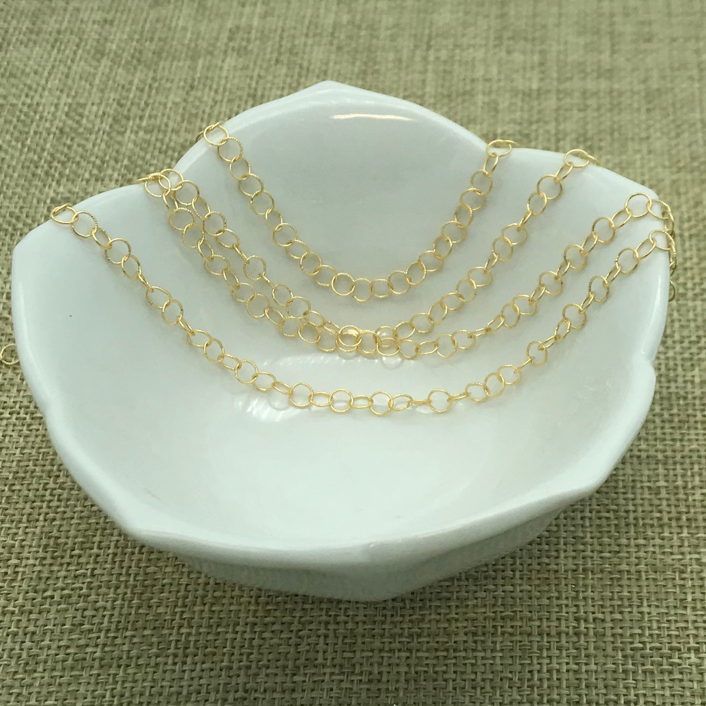 GF 3.5mm Round Textured Link per inch
