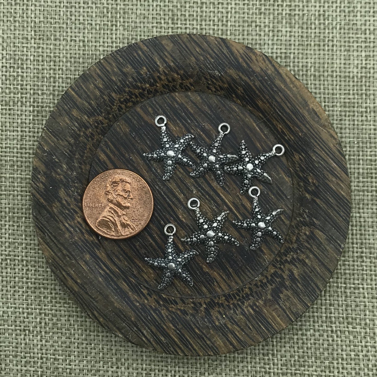 Sterling Textured Starfish Charm