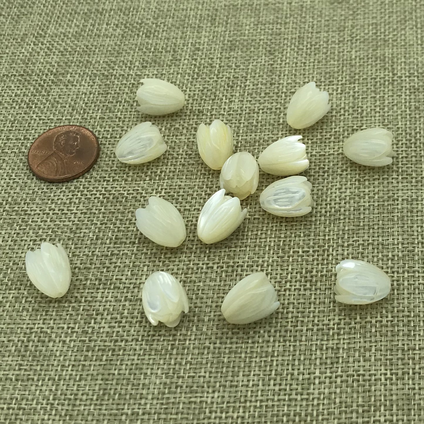 Large Mother of Pearl Pikake White
