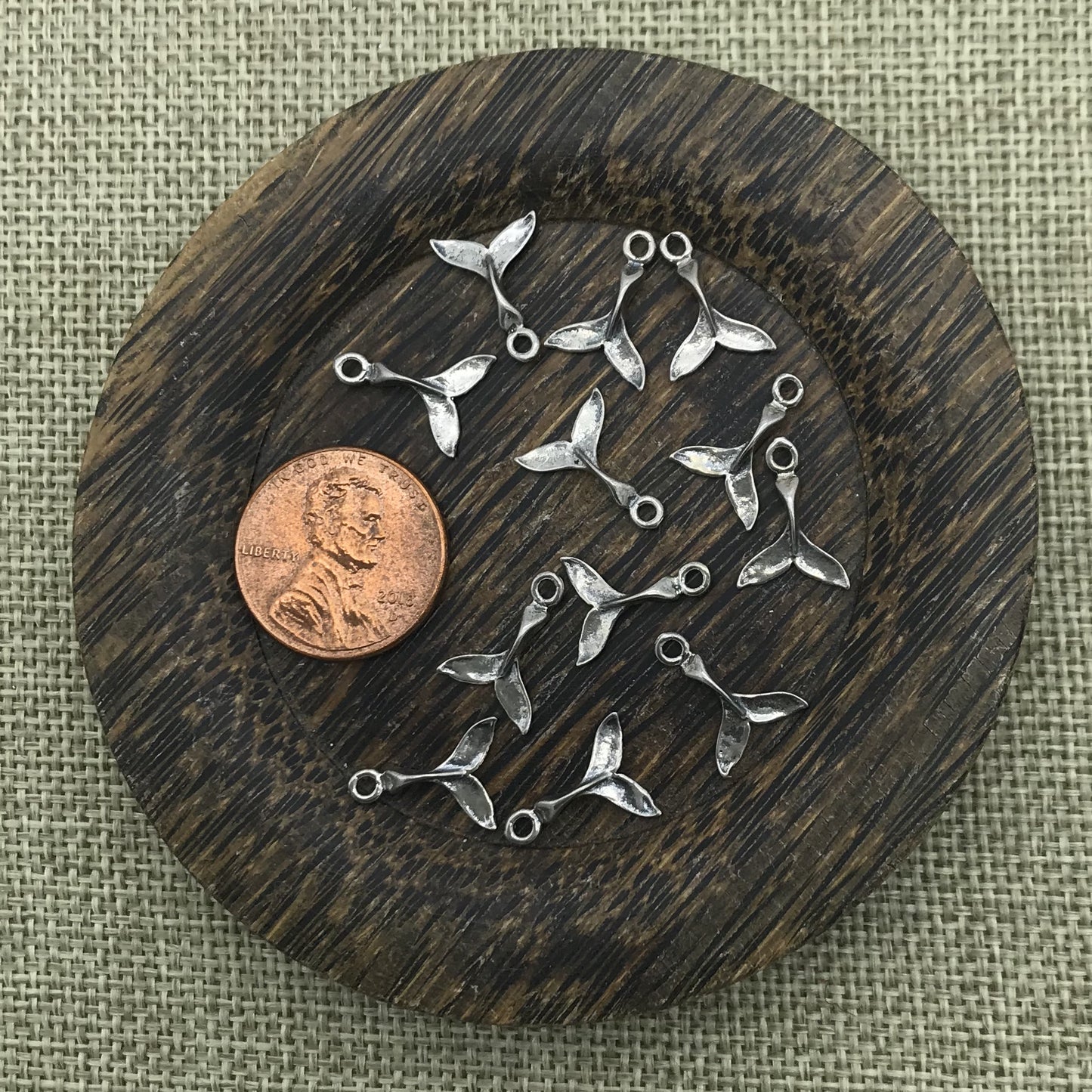 Sterling Whale Tale Charm