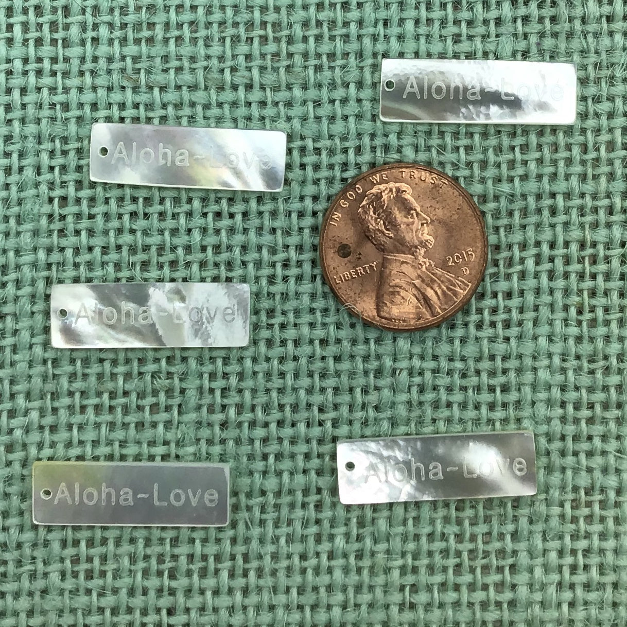 Aloha-Love Mother of Pearl Tag