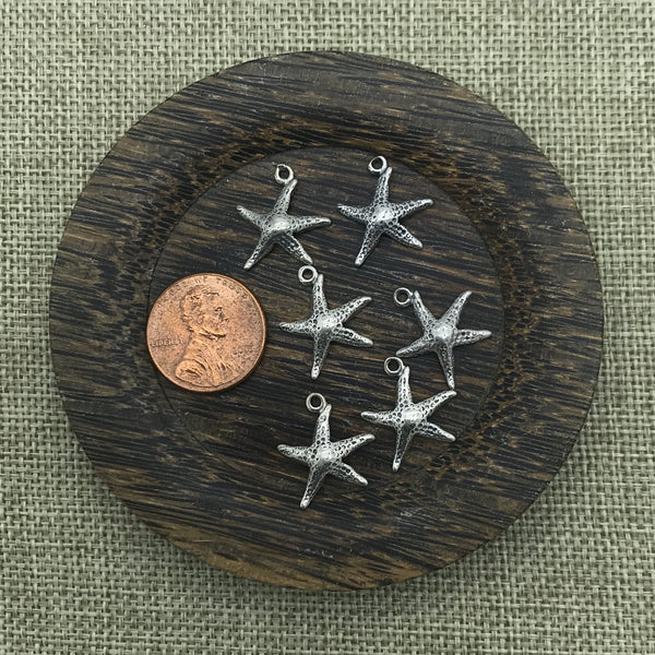 Medium Sterling Starfish Charm