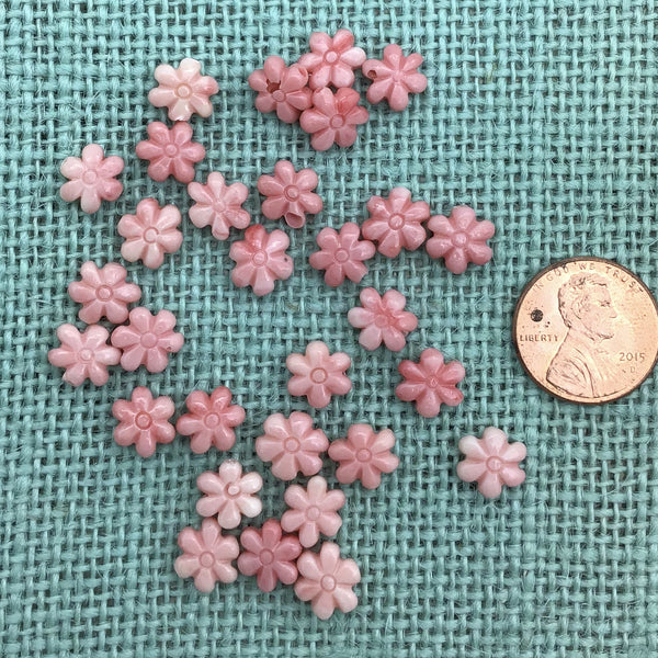 Coral Colored Resin Flower Bead