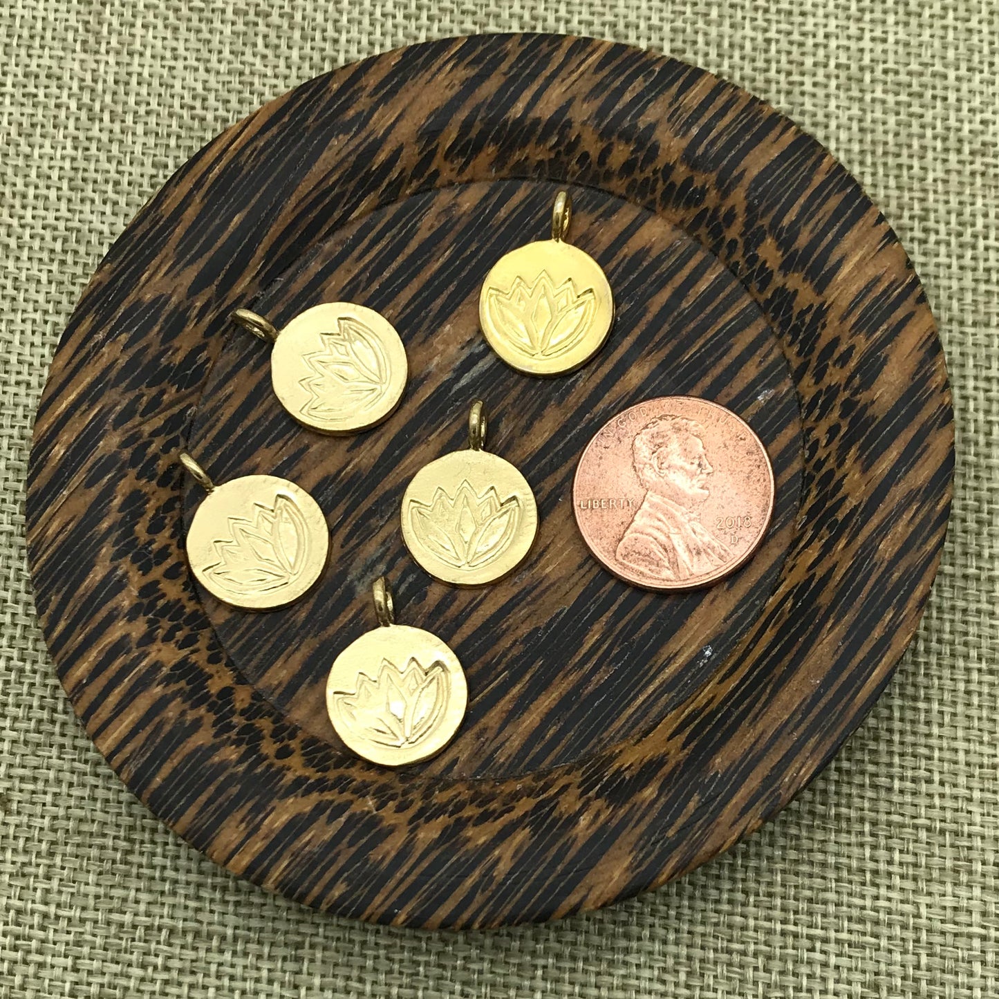 Medium Gold Lotus Charm