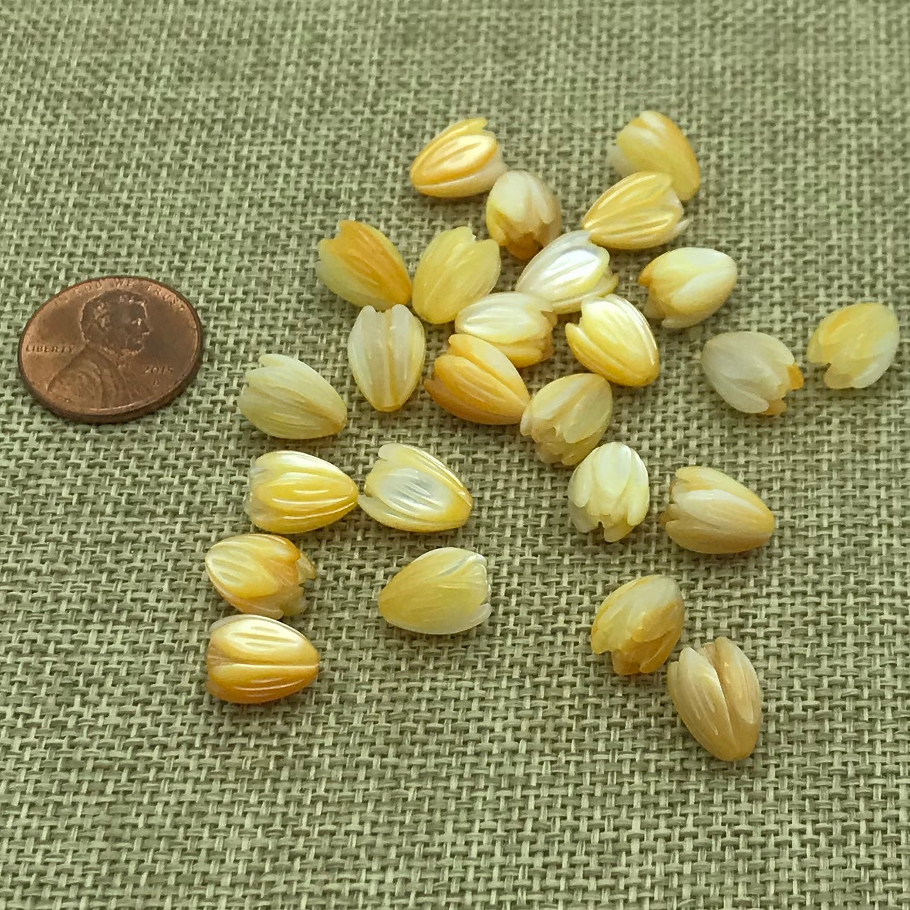 Medium Mother of Pearl Pikake Bead Yellow