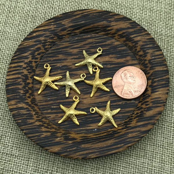 Medium Gold Starfish Charm