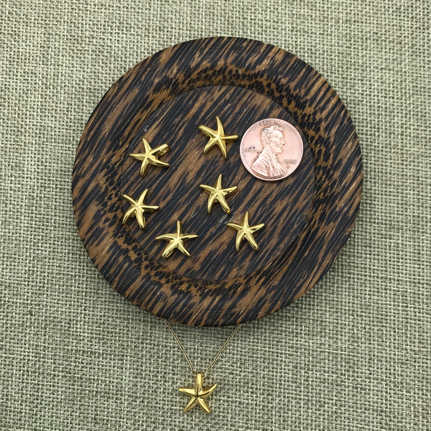 Gold Starfish Bead