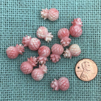 Coral Colored Resin Pineapple Bead